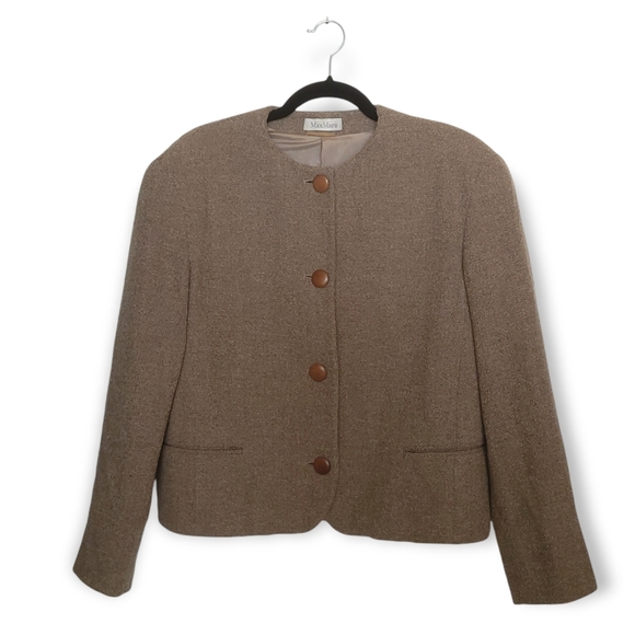 MaxMara Jackets & Blazers - Vintage Max Mara light taupe brown grey wool jacket